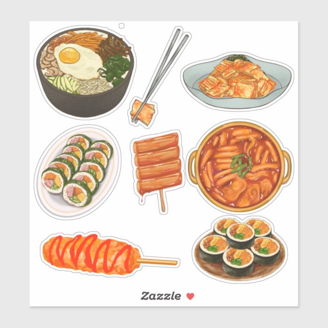 Famous South Korean street Food Cute (Sheet)
