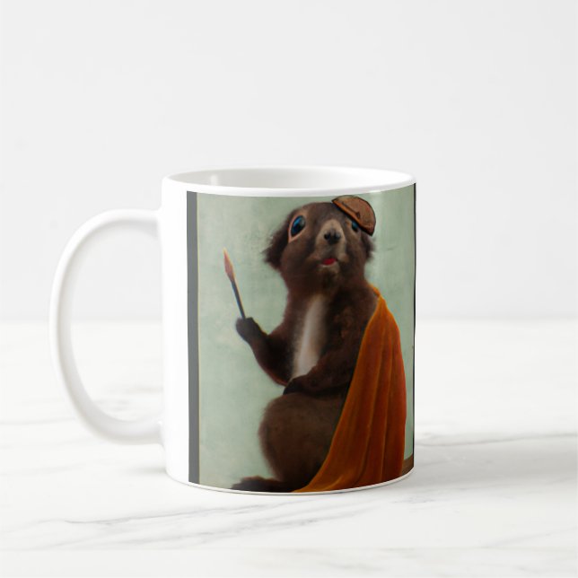 Famous squirrel painter coffee mug (Left)