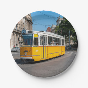 Famous Tramway two in Budapest, Hungary Paper Plate