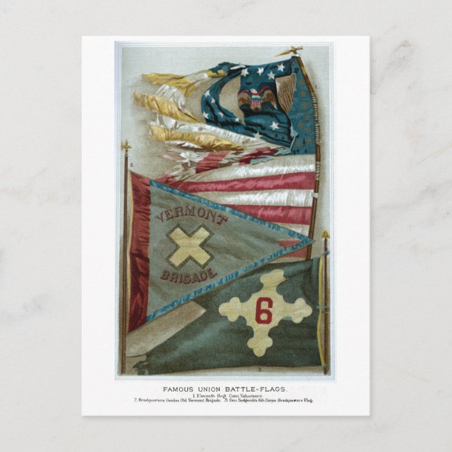 Famous Union Battle Flags - Plate 1 - Postcard (Front)