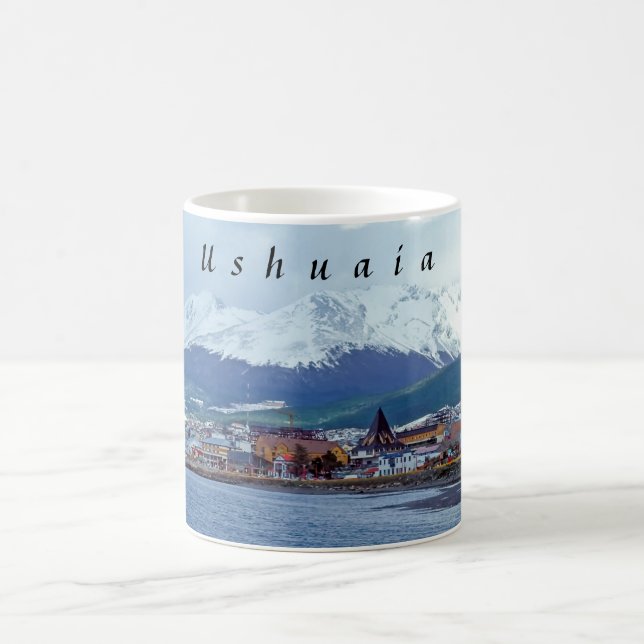 Famous Ushuaia - Tierra del Fuego, Argentina Coffee Mug (Center)