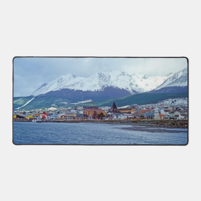Famous Ushuaia - Tierra del Fuego, Argentina Desk Mat (Front)