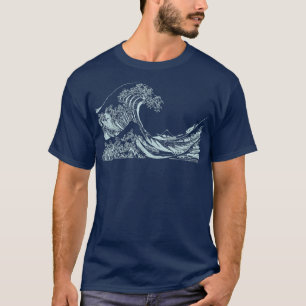 Famous Vintage Art Great Ocean Wave Remix Hokusai T-Shirt