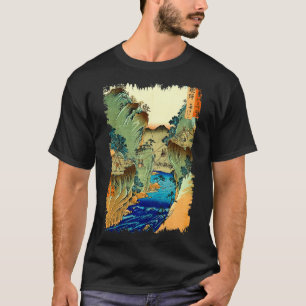Famous Vintage Japanese Art Basket Ferry Hiroshige T-Shirt