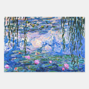 Famous Water-Lilies art by Claude Monet Wrapping Paper Sheet