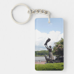 Famous Waving Girl At Savannah, Georgia Key Ring