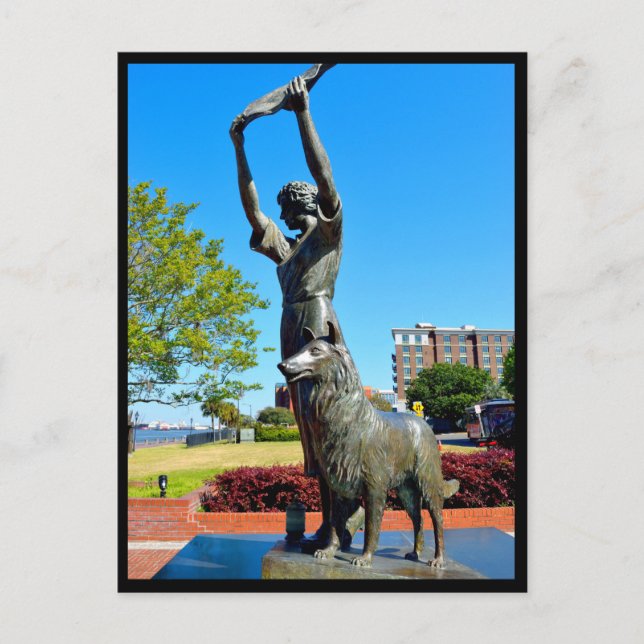 famous waving girl at Savannah, Georgia Postcard (Front)
