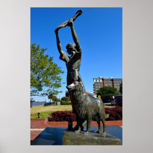 famous waving girl at Savannah, Georgia Poster