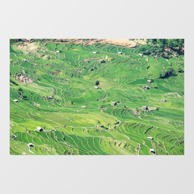 Famous yuanyang Rice Terraces - Yunnan, China Window Cling (Sheet)