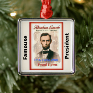 Famouse President Lincoln Christmas Ornament