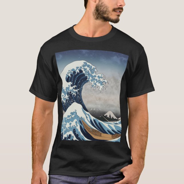 "Fan Anime Style T-Shirt: Inspired by Hokusai's  T-Shirt (Front)