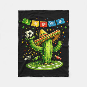 Fan Art - Cactus And Soccer Mexico Fleece Blanket