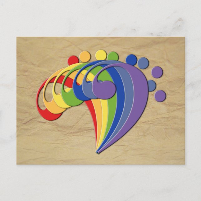 Fan Bass Rainbow Postcard (Front)