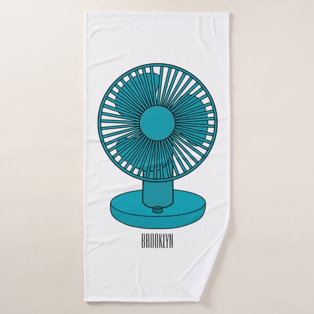 Fan cartoon illustration  bath towel (Bath Towel)