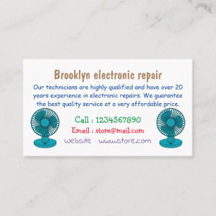 Fan cartoon illustration business card