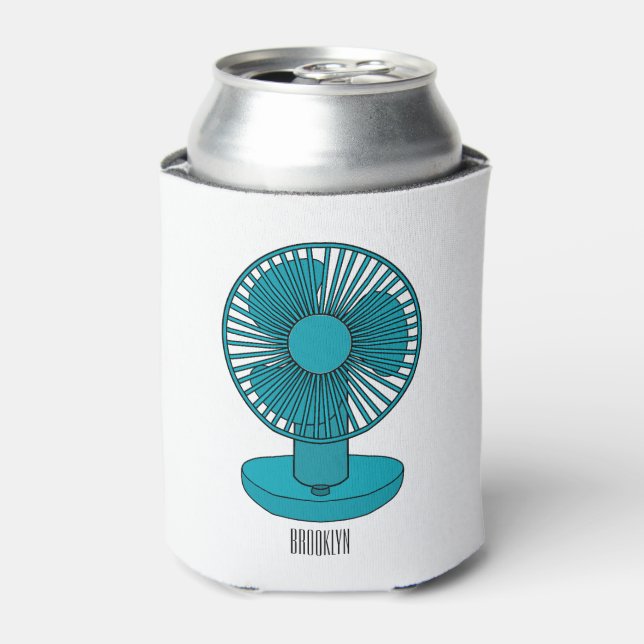 Fan cartoon illustration  can cooler (Can Front)