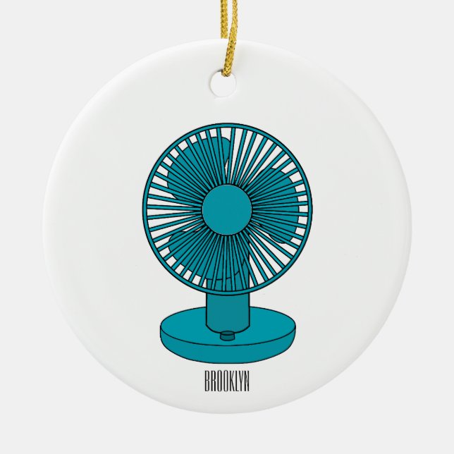 Fan cartoon illustration  ceramic tree decoration (Front)