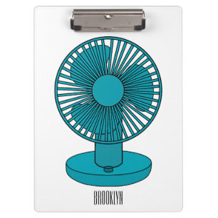 Fan cartoon illustration clipboard