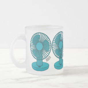 Fan cartoon illustration frosted glass coffee mug