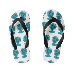 Fan cartoon illustration kid's flip flops