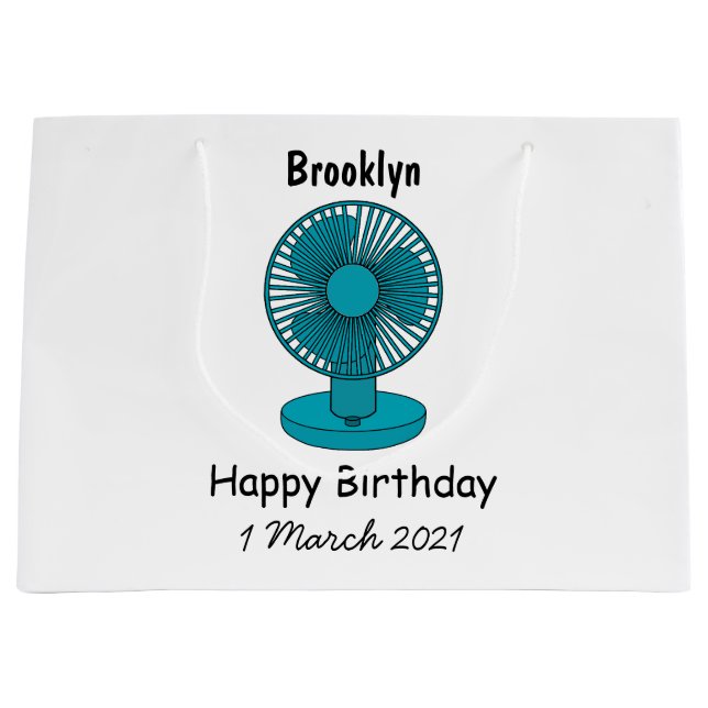 Fan cartoon illustration large gift bag (Front)