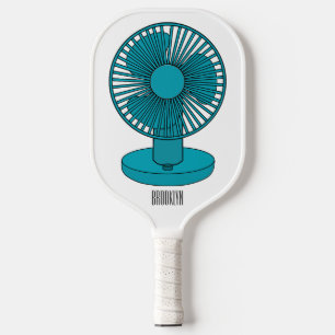Fan cartoon illustration  pickleball paddle