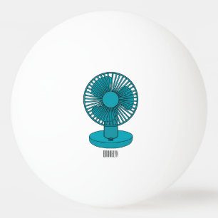 Fan cartoon illustration  ping pong ball