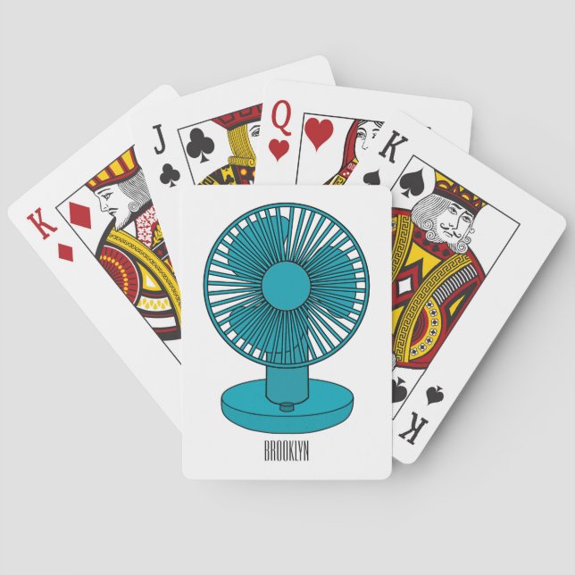 Fan cartoon illustration  playing cards (Back)