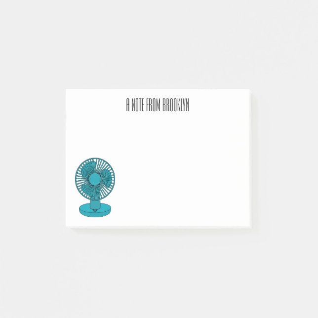 Fan cartoon illustration  post-it notes (Front)