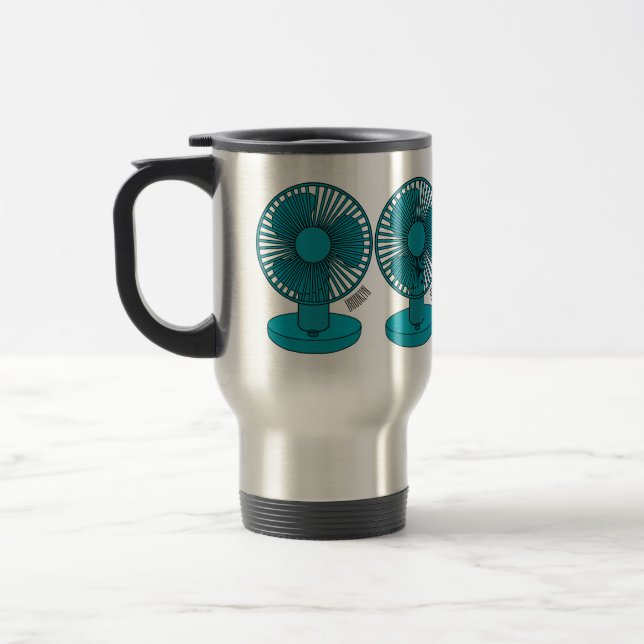 Fan cartoon illustration  travel mug (Left)