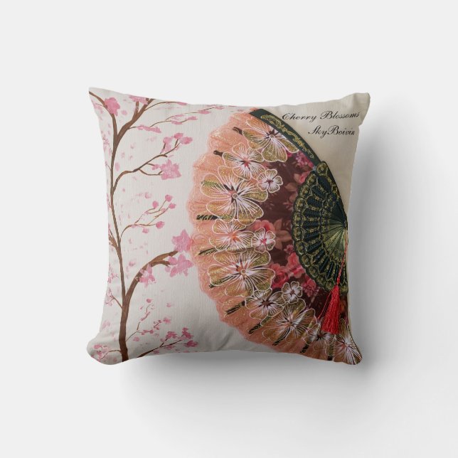 "fan collection" cherry blossoms cushion (Front)