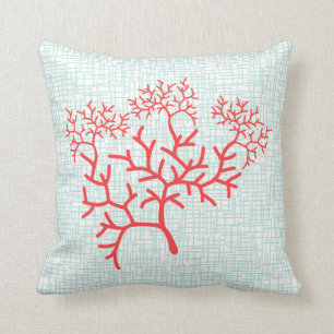 Fan Coral Designer Accent Throw Pillow