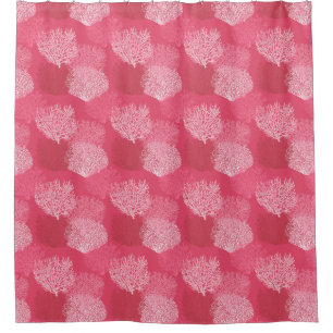Fan Coral Print, Shades of Coral Pink   Shower Curtain