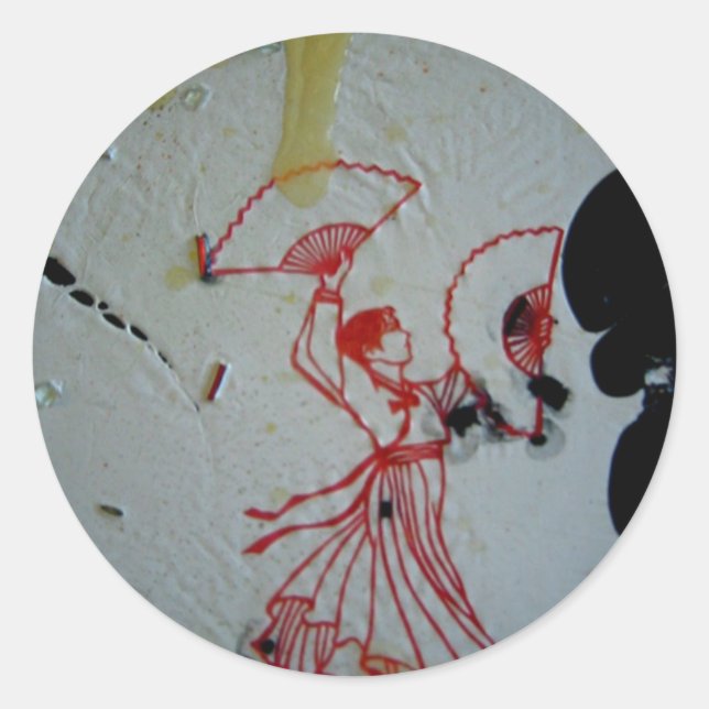 "Fan Dancer 2" Classic Round Sticker (Front)