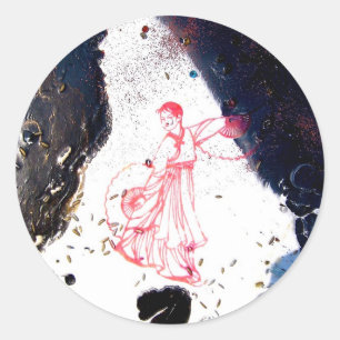 "Fan Dancer Detail" Classic Round Sticker