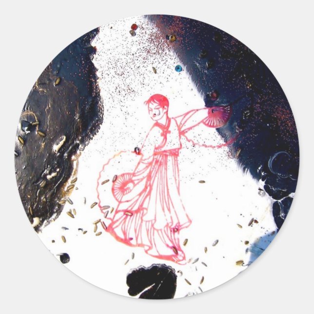 "Fan Dancer Detail" Classic Round Sticker (Front)