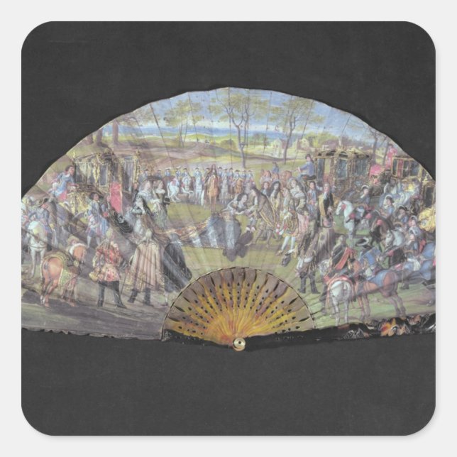 Fan depicting the marriage of Louis of France Square Sticker (Front)