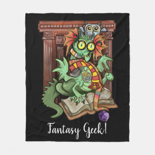 Fan Dragon "Fantasy Geek!" Fleece Blanket