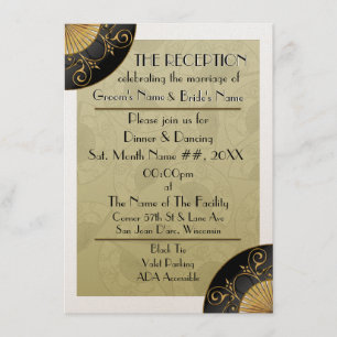 Fan Elegant (Moss) - Personalised Reception Invite