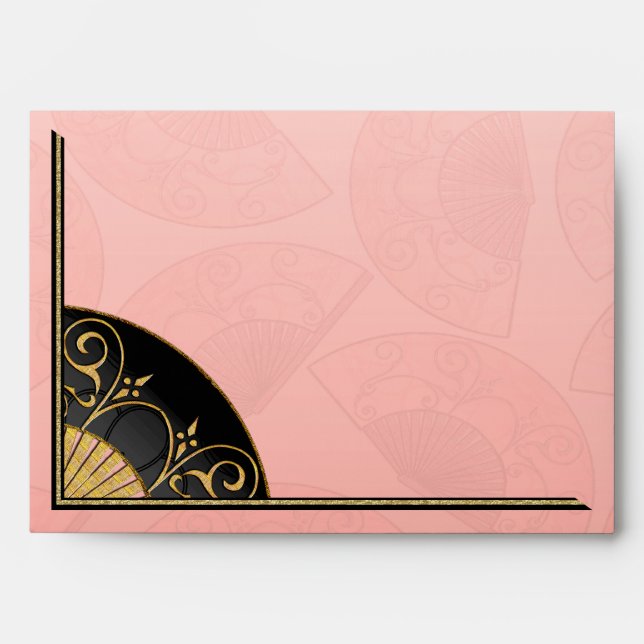 Fan Elegant (Pink) Personalised Envelope (Front)