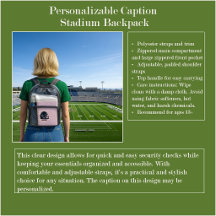 Fan Fest Customisable Clear Stadium Backpack