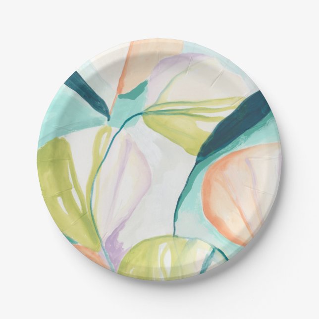 Fan Flowers IV Paper Plate (Front)