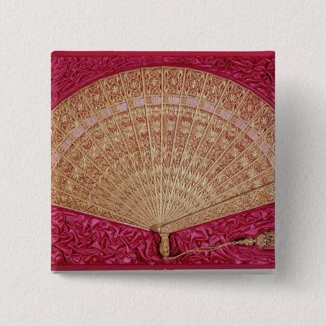 Fan given by Maximilian  of Habsbourg-Lorraine 15 Cm Square Badge (Front)