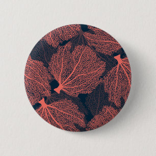 Fan living colral 6 cm round badge