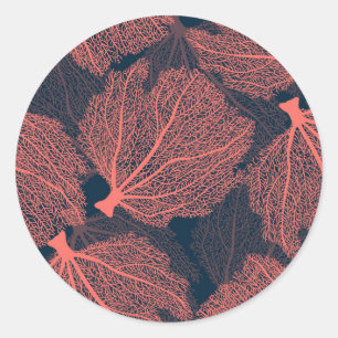 Fan living colral classic round sticker