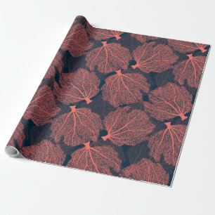 Fan living colral wrapping paper