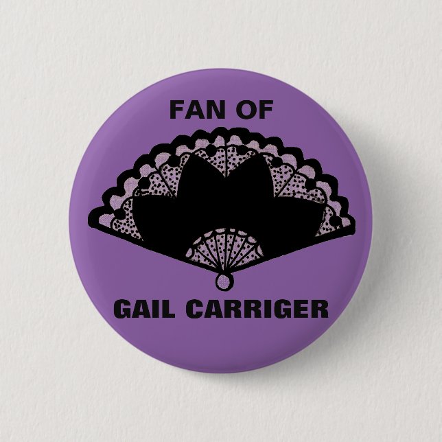 Fan of Gail Carriger Pin Badge Button Purple (Front)