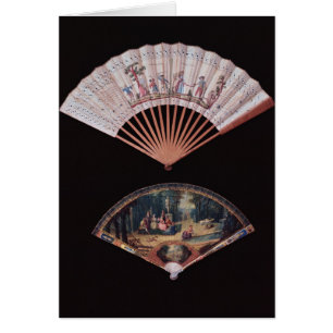 Fan of Vernis Matin type, French, mid-18th
