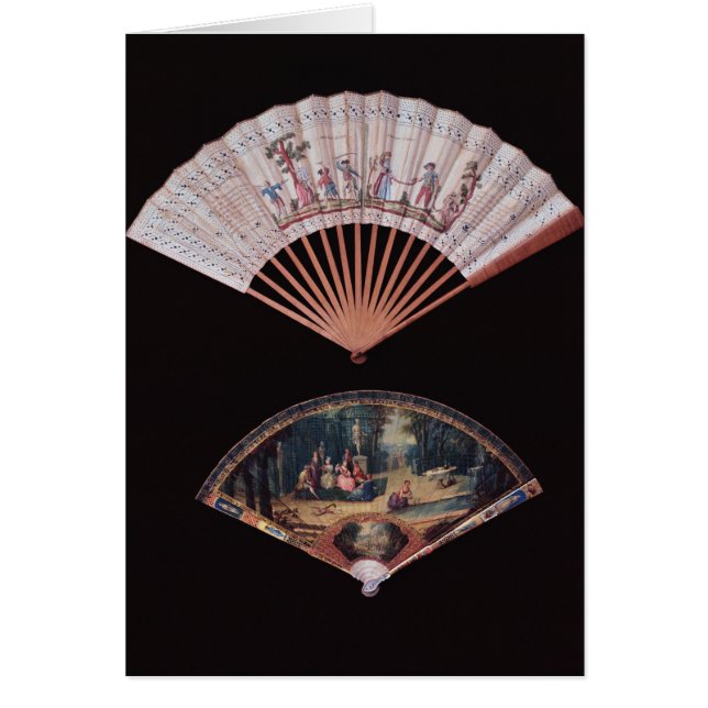 Fan of Vernis Matin type, French, mid-18th (Front)
