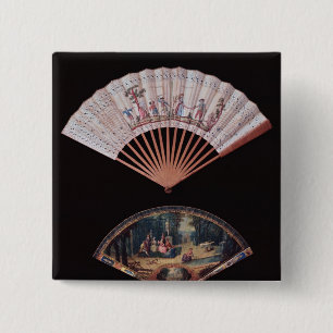 Fan of Vernis Matin type, French, mid-18th 15 Cm Square Badge